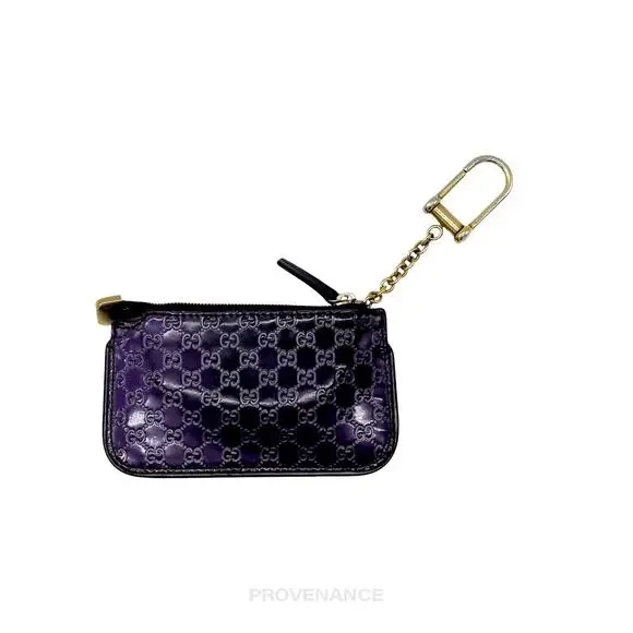 🔴 Gucci Key Pouch Cles - GG MicroGuccissima Patent Purple - Picture 2 of 6